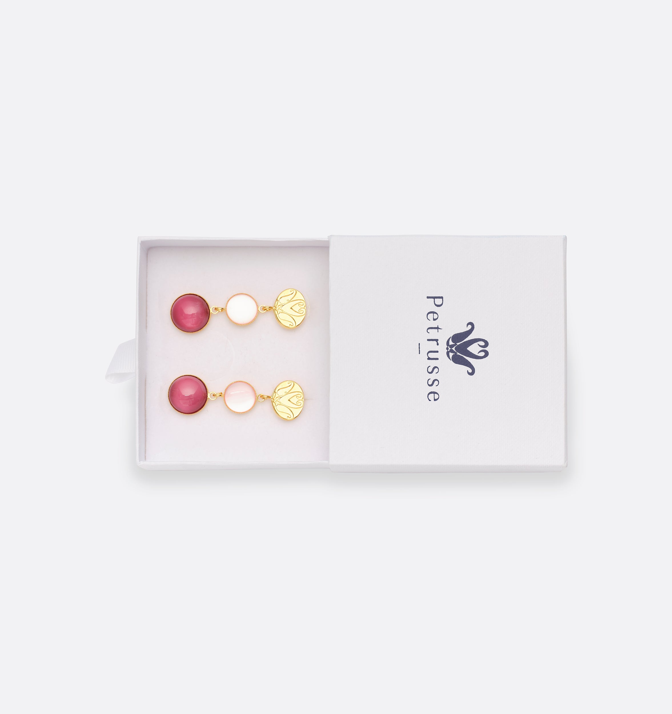 Petrusse Boucles D'Oreilles Juliette - Blanc Rose