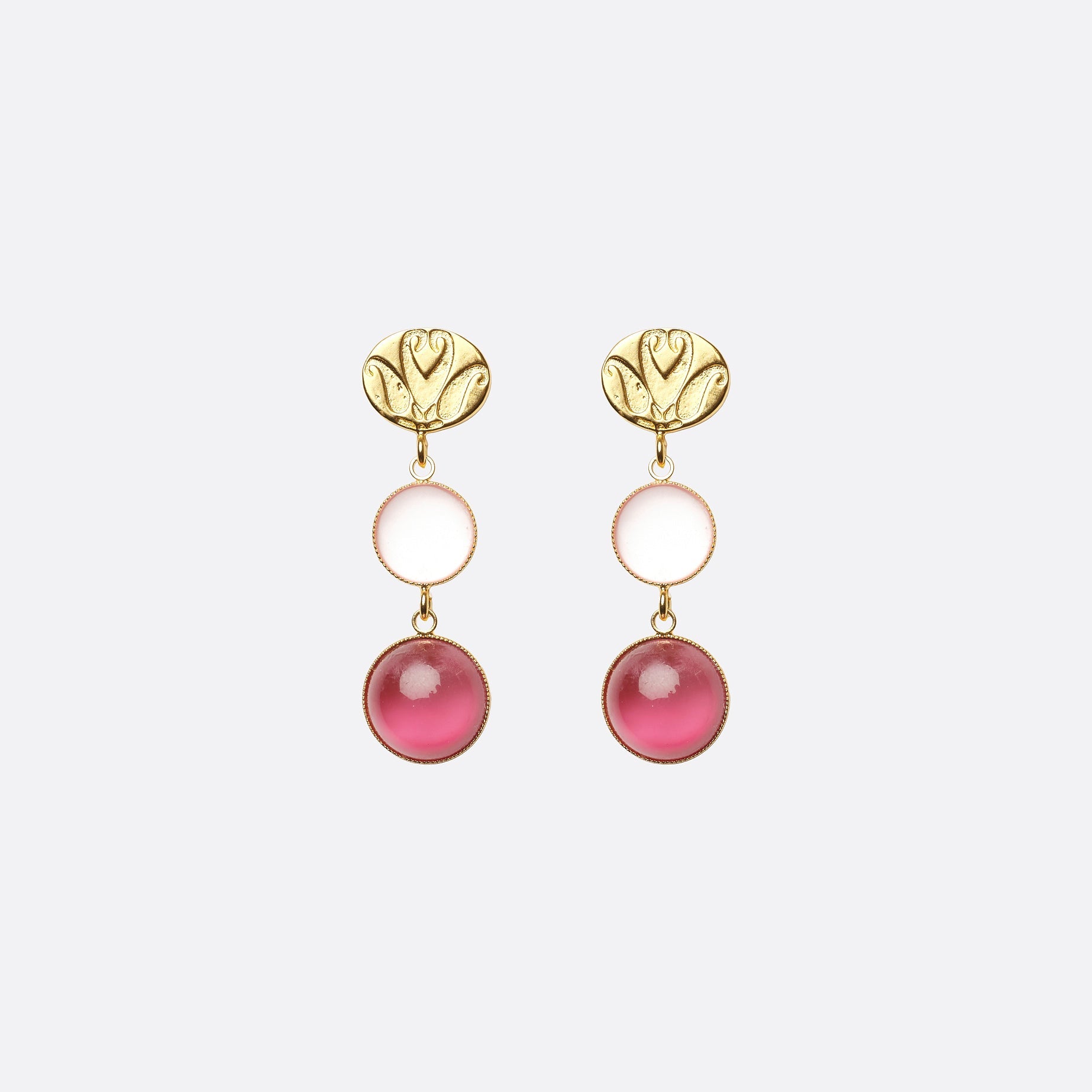 Petrusse Boucles D'Oreilles Juliette - Blanc Rose