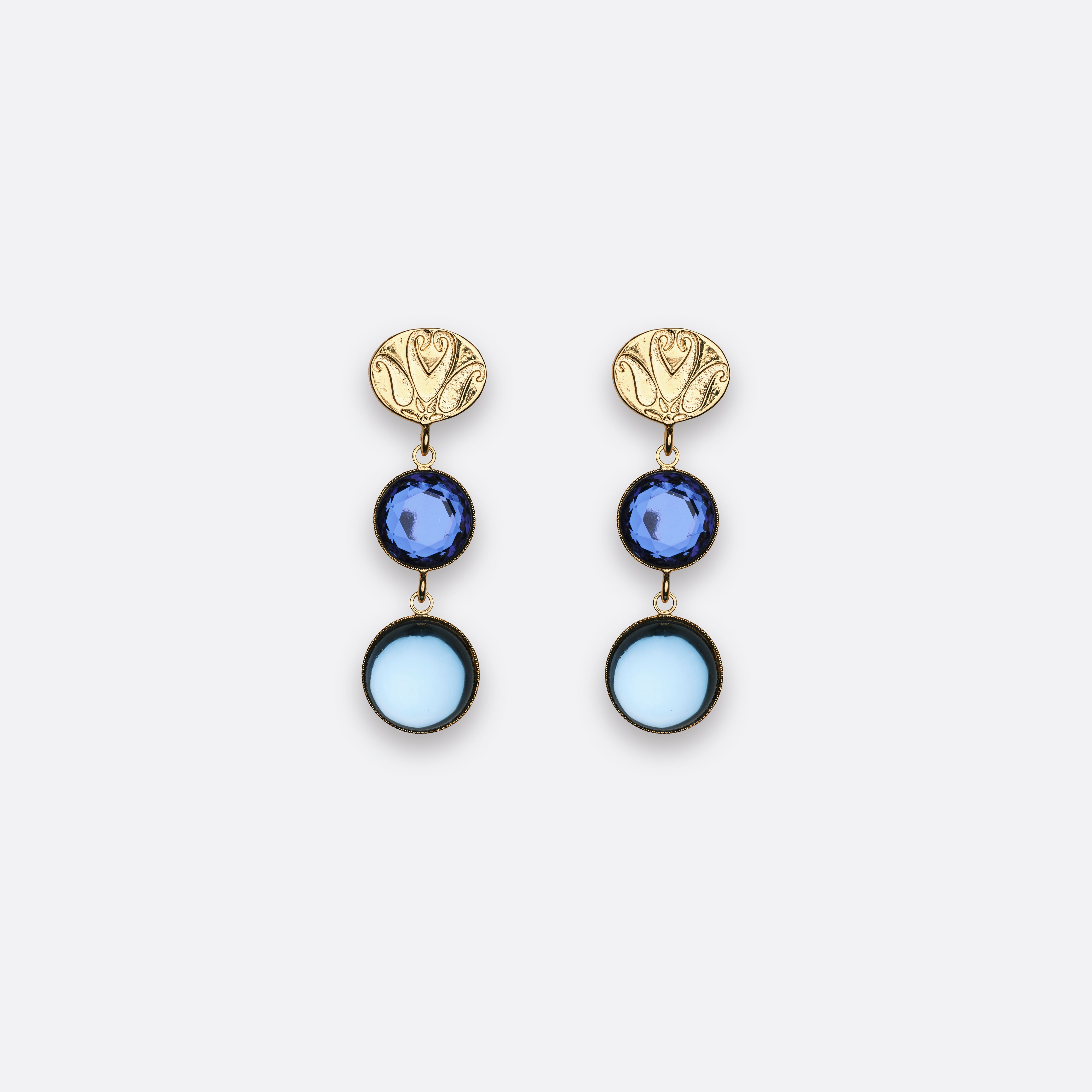 Petrusse Boucles D'Oreilles Juliette - Bleu Saphir Aqua