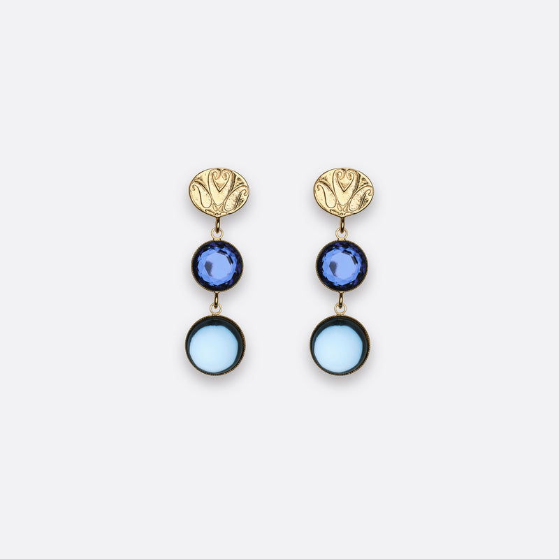 BOUCLES D'OREILLES JULIETTE - BLEU SAPHIR AQUA