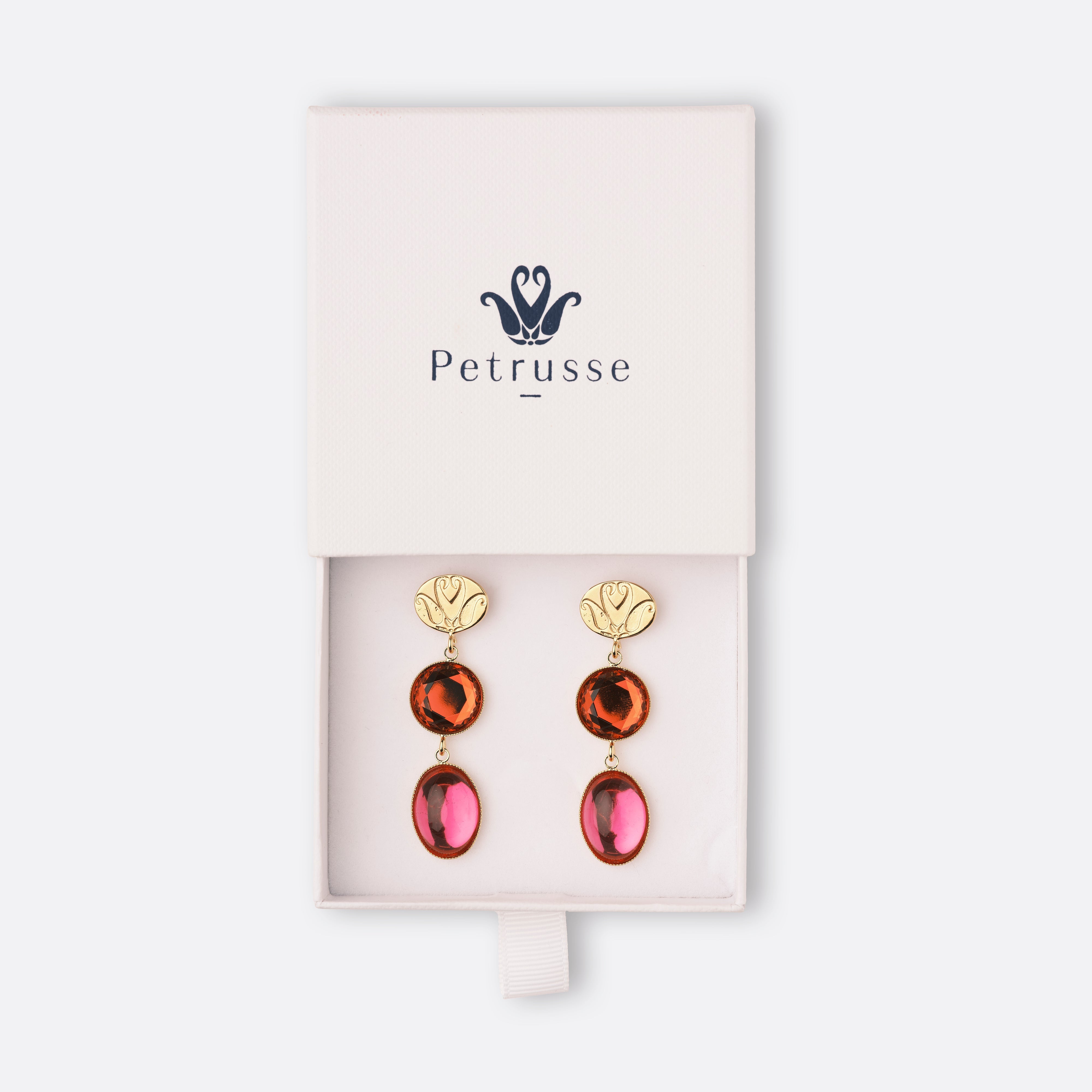 Petrusse Boucles D'Oreilles Juliette - Orange Fuchsia