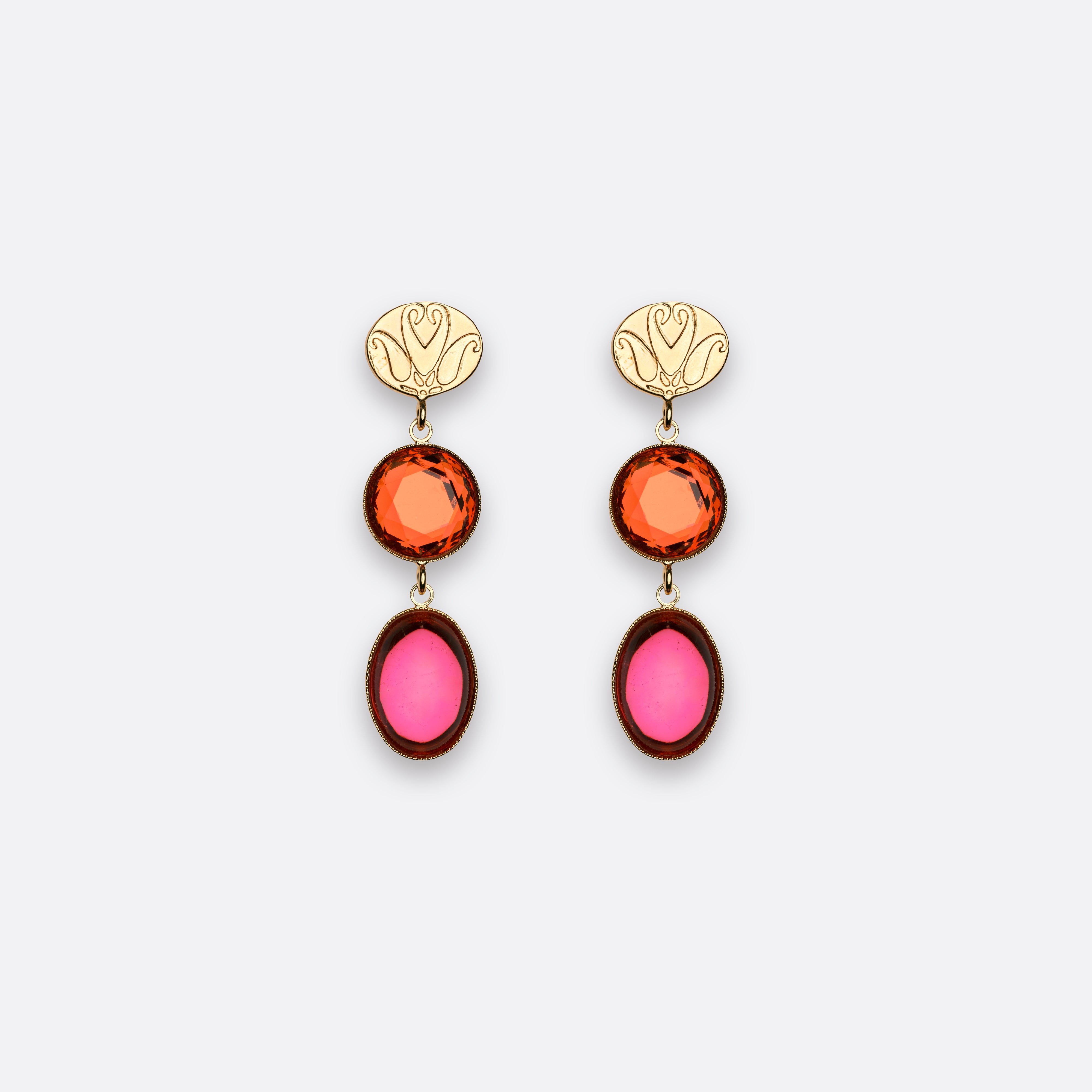 Petrusse Boucles D'Oreilles Juliette - Orange Fuchsia