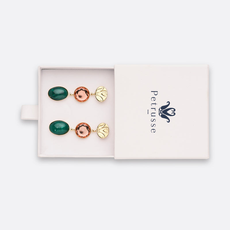 BOUCLES D'OREILLES JULIETTE - VERT MALACHITE