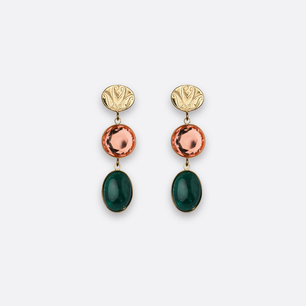 BOUCLES D'OREILLES JULIETTE - VERT MALACHITE