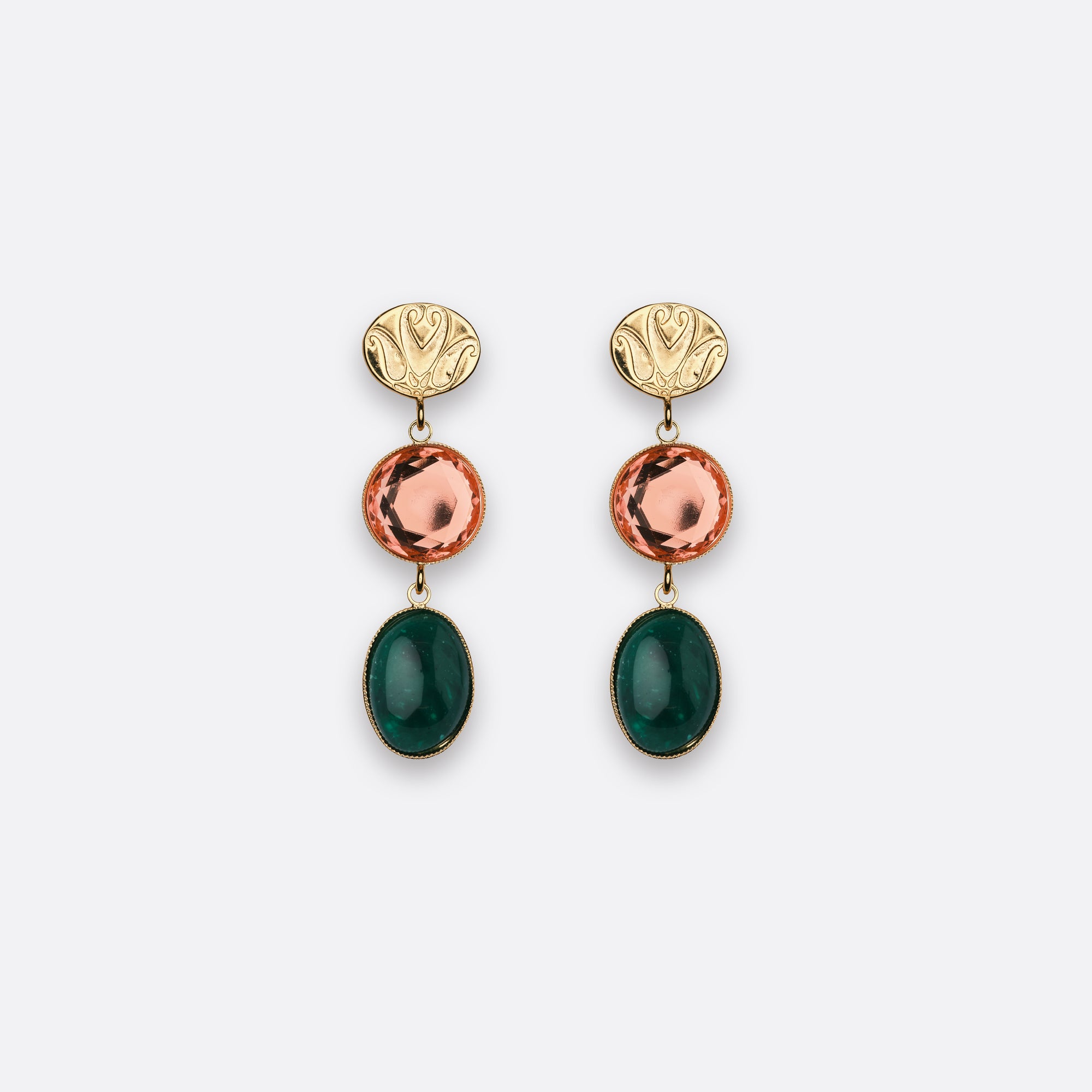 BOUCLES D'OREILLES JULIETTE - VERT MALACHITE