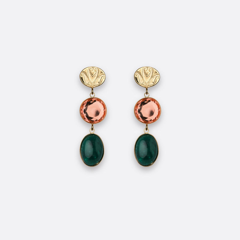 BOUCLES D'OREILLES JULIETTE - VERT MALACHITE