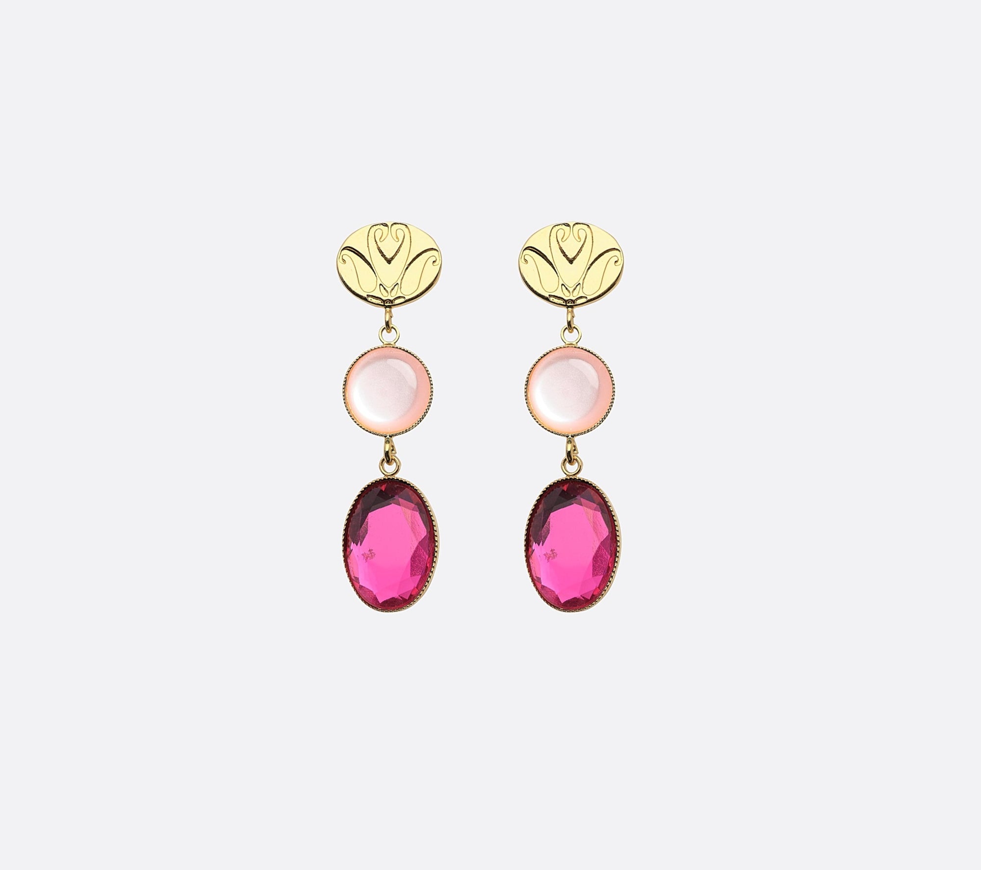 BOUCLES D'OREILLES JULIETTE - Rose framboise