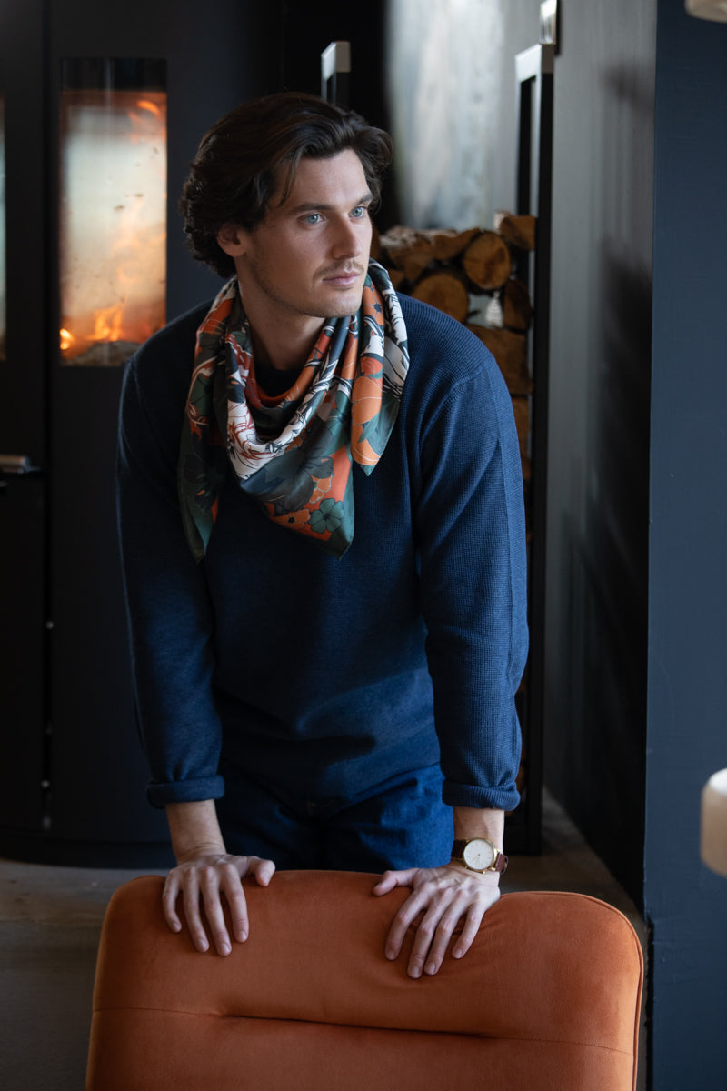 CARRE SOIE 90 - CHAMADE KAKI