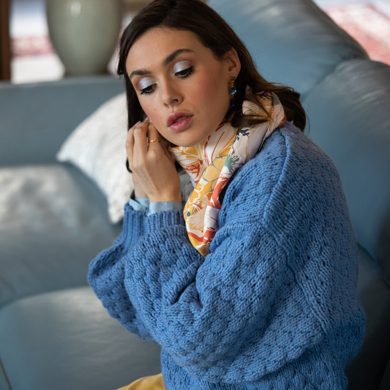 SILK SCARF 90 - CHAMADE GOLD