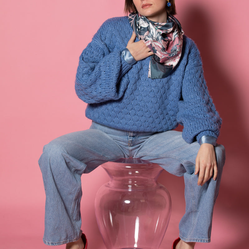 SILK SCARF 90 - CHAMADE PINK 