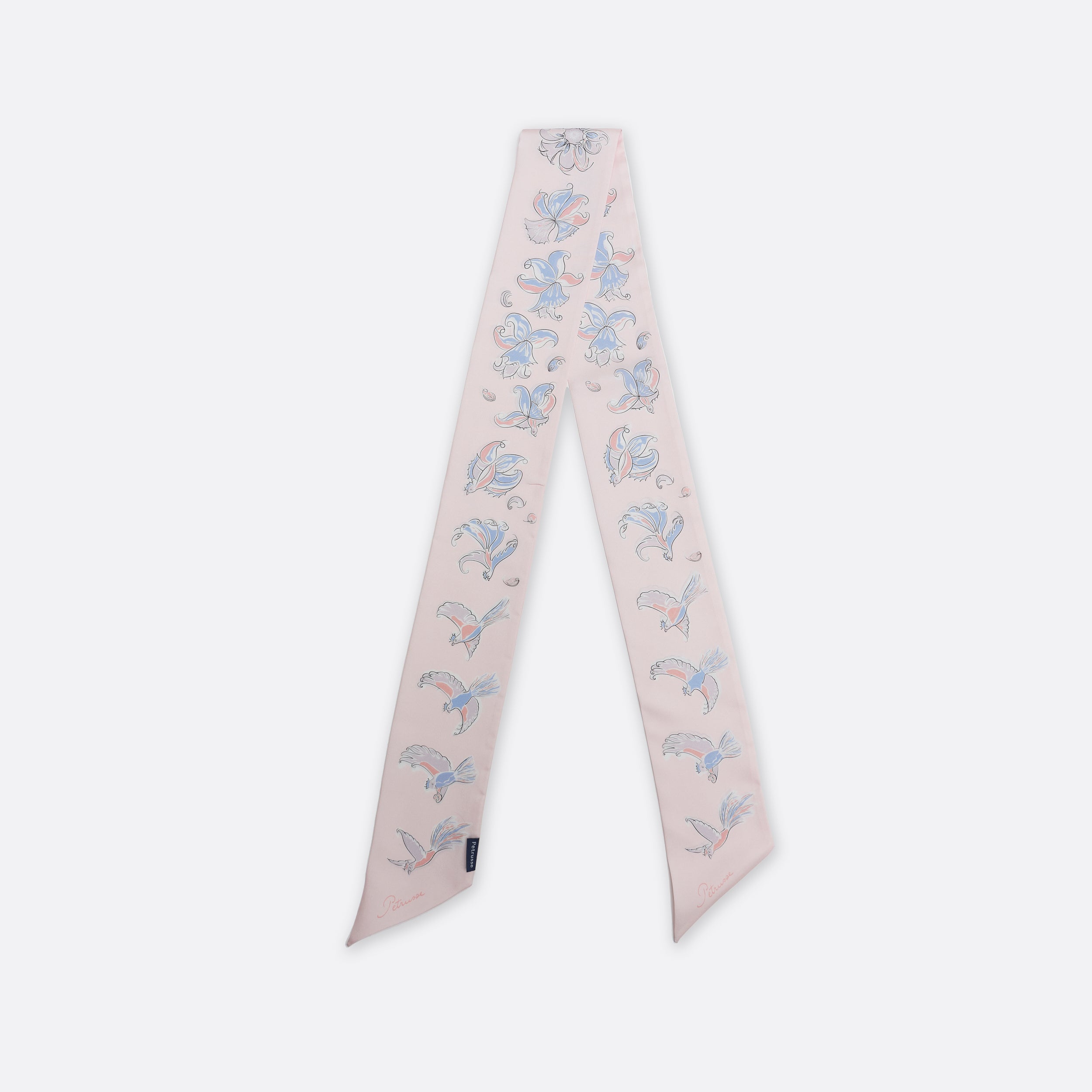 Foulard Femme Petrusse Diane Rose Boudoir - Ruban En Soie
