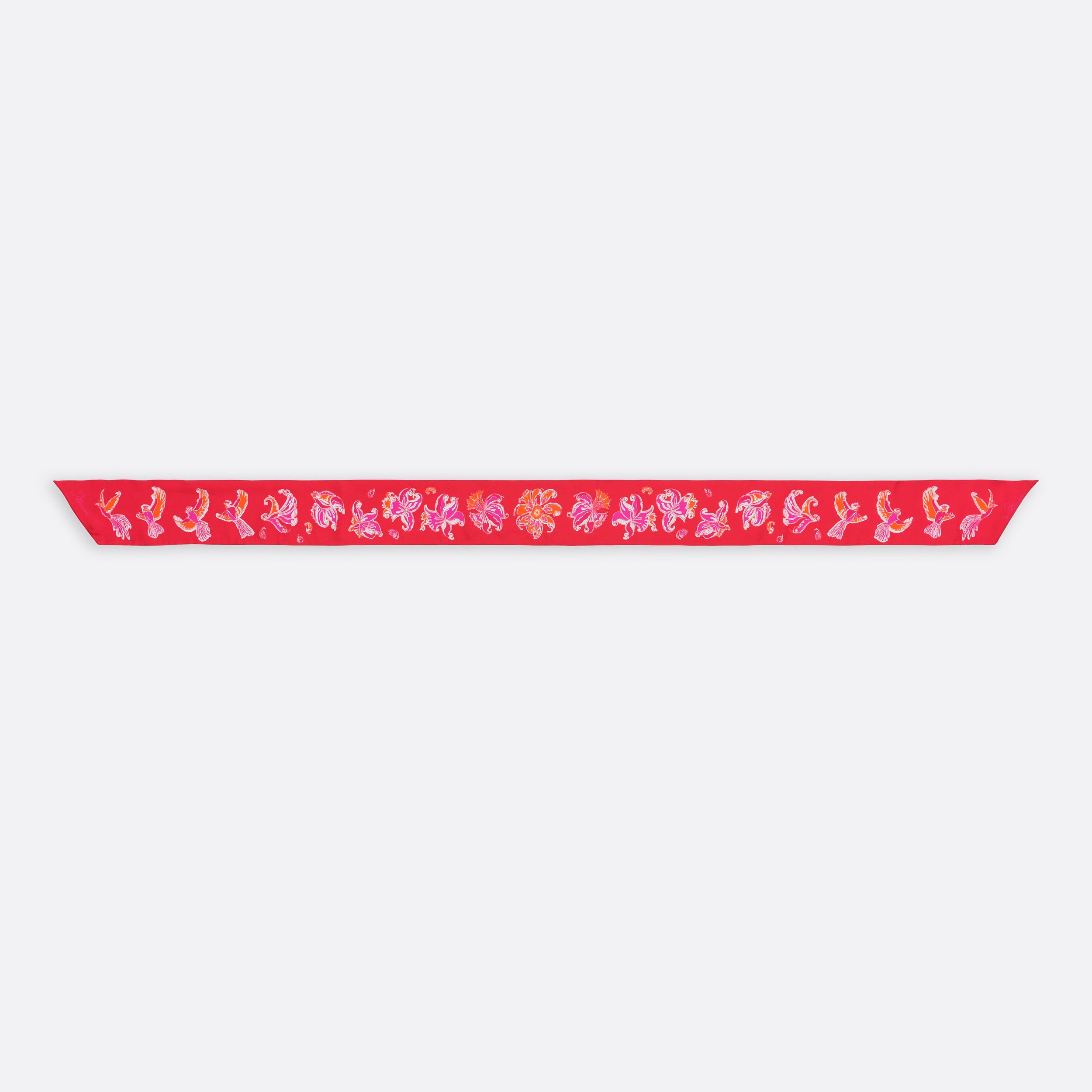 Foulard Femme Petrusse Diane Rouge - Ruban En Soie