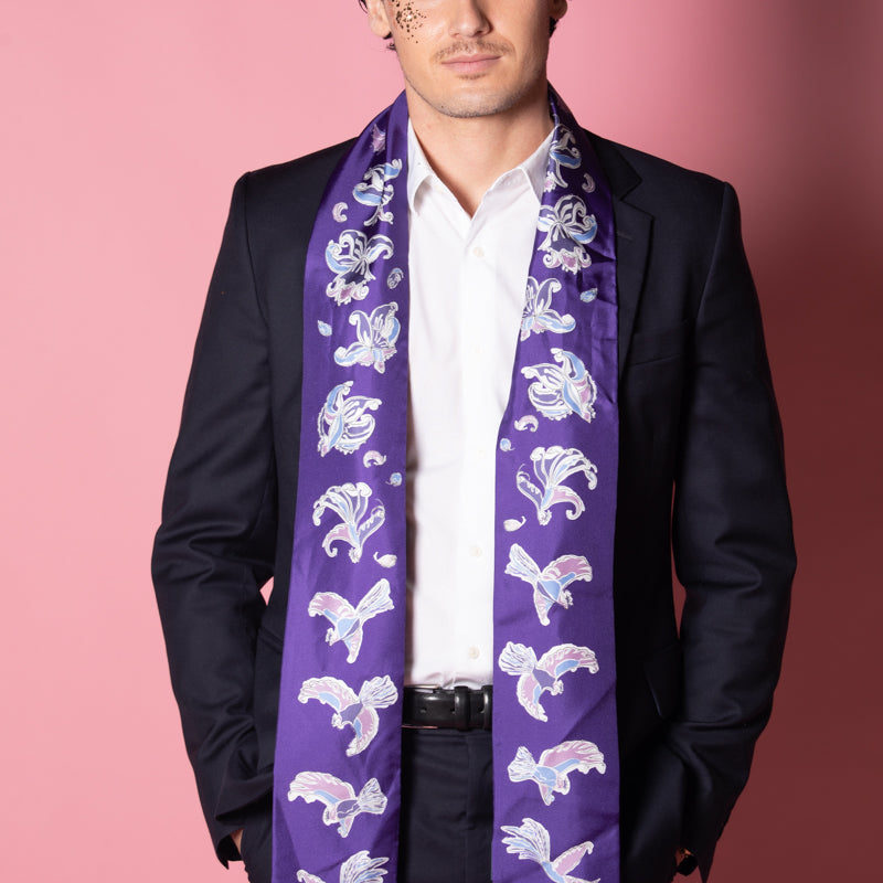 Foulard Femme Petrusse Diane Ultraviolet - Ruban En Soie