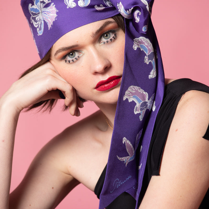 Foulard Femme Petrusse Diane Ultraviolet - Ruban En Soie
