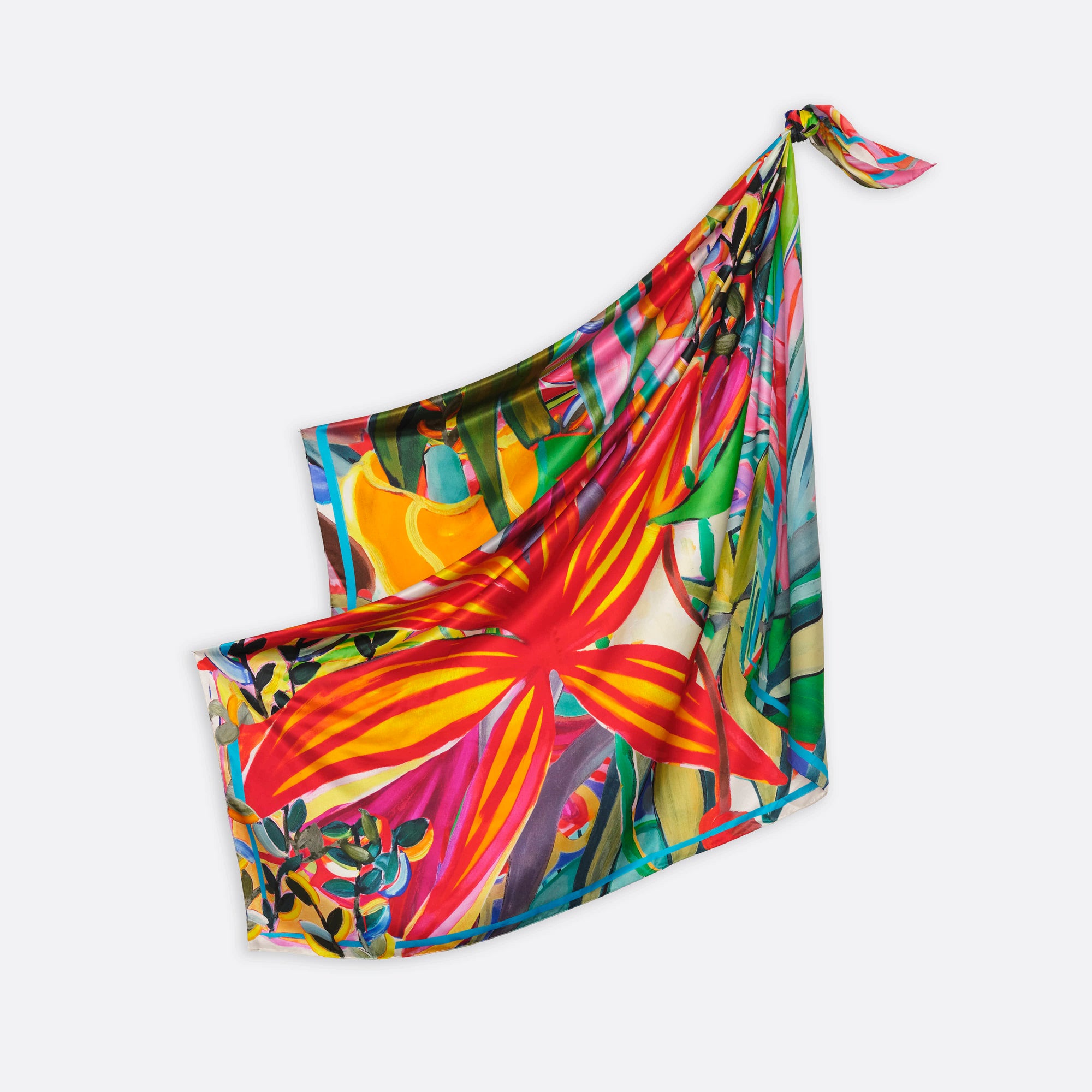 SILK SQUARE SCARF 130 - DUDA FUCHSIA