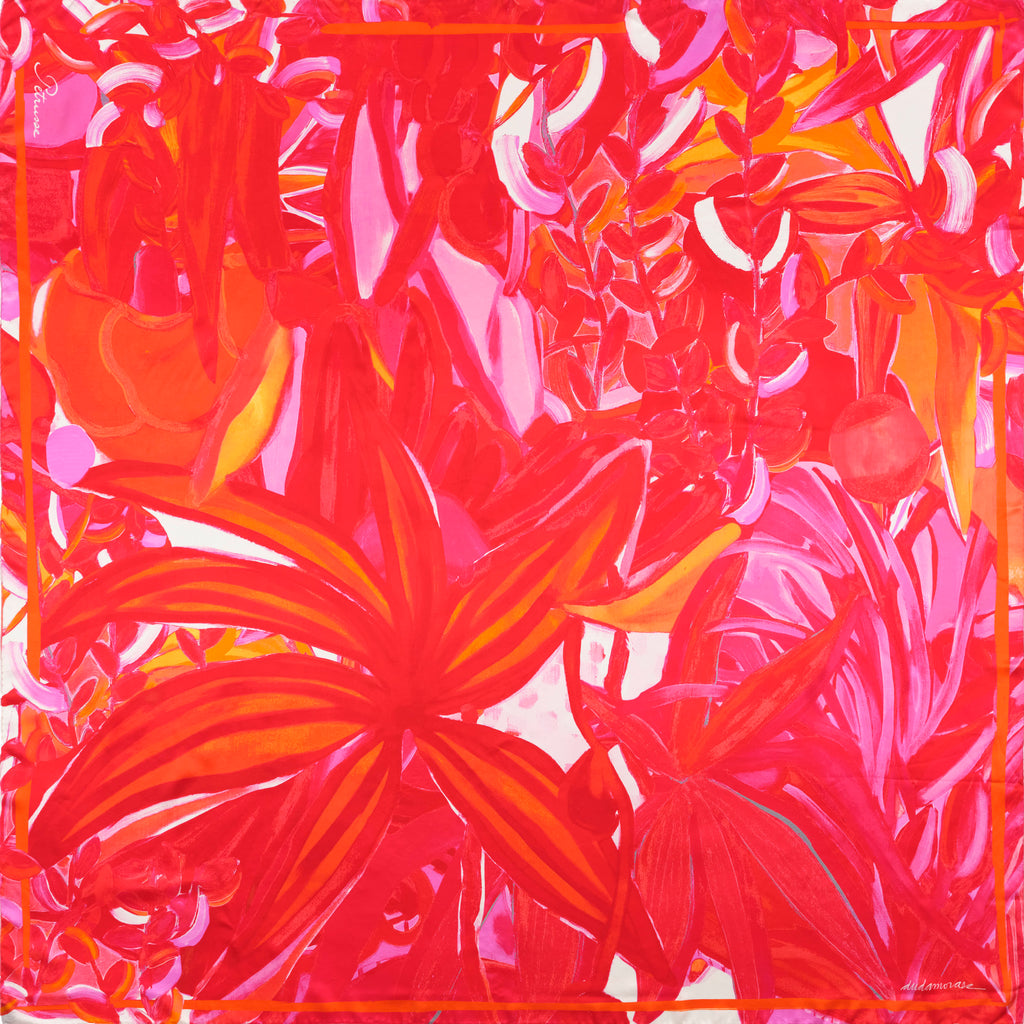 SILK SQUARE SCARF 130 - DUDA RED