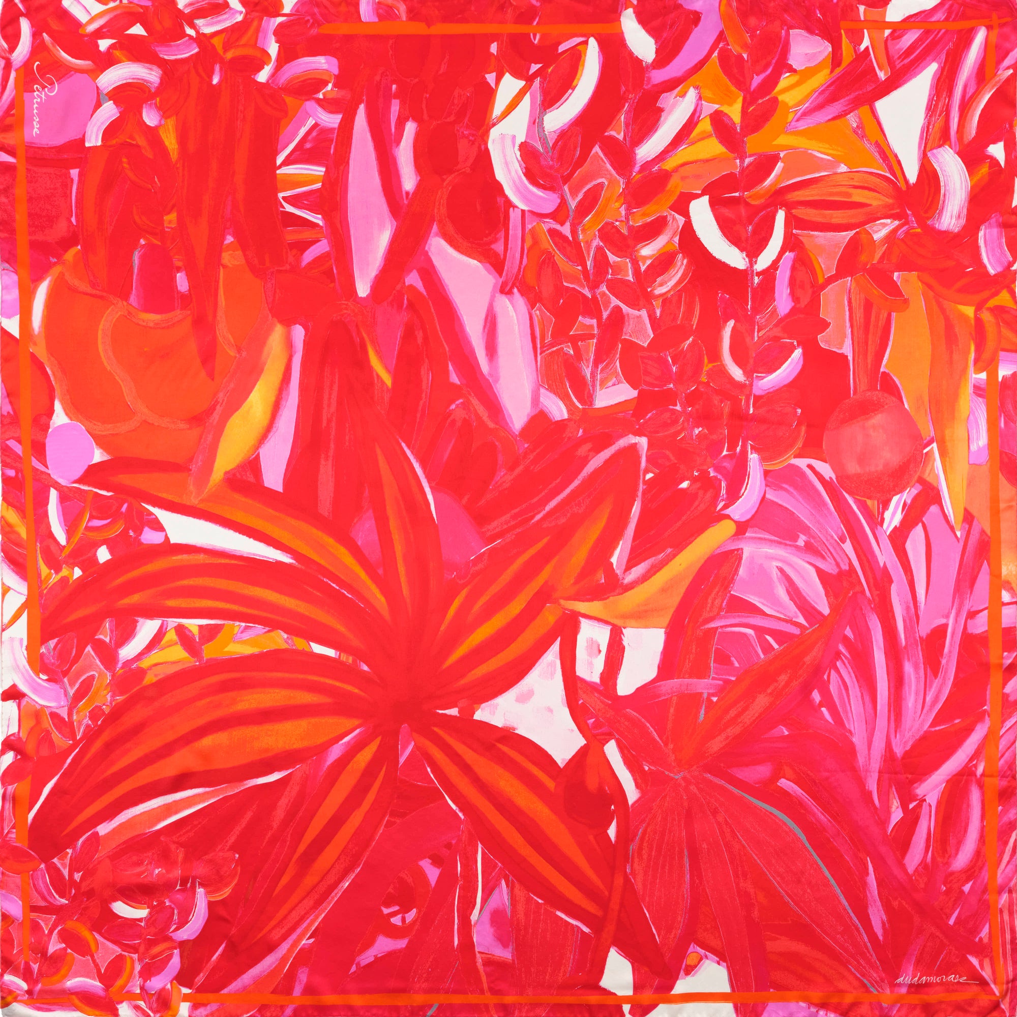 SILK SQUARE SCARF 130 - DUDA RED