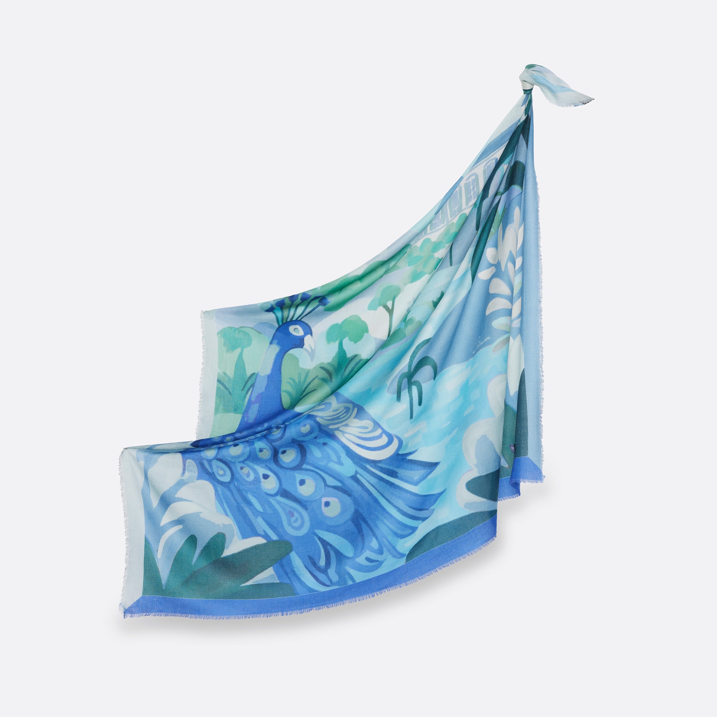 Petrusse Carré Cachemire 120 Elio Bleu | Écharpe Pour Homme Et Femme