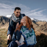Petrusse Carré Cachemire 120 Elio Bleu | Écharpe Pour Homme Et Femme