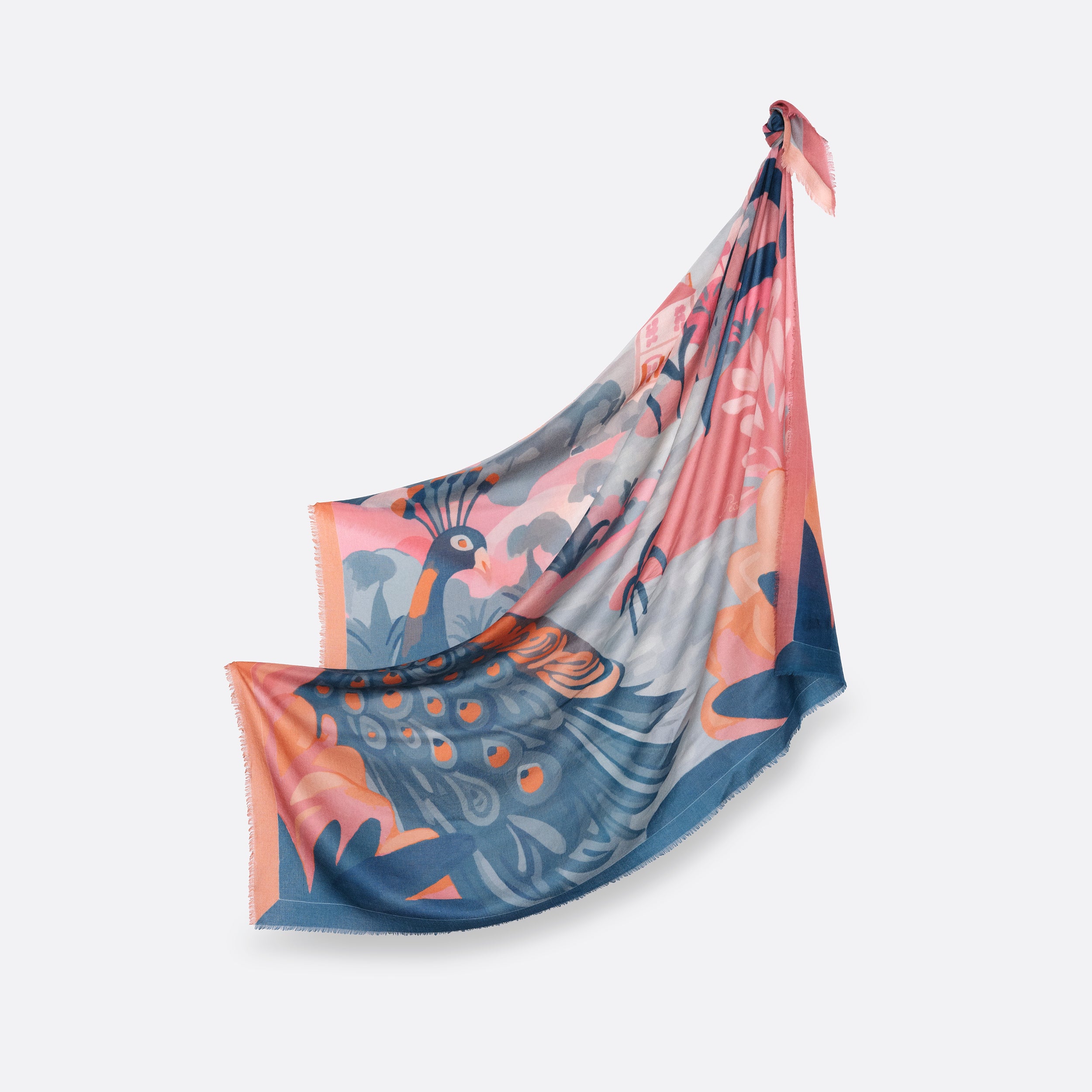 Petrusse Carré Cachemire 120 Elio Orange | Écharpe Pour Homme Et Femme