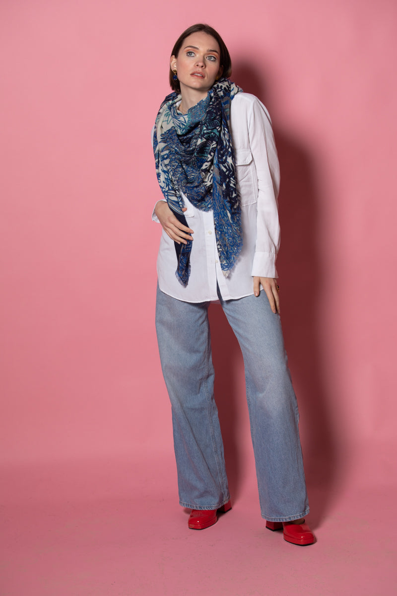 CARRE LAINE 140 - EVE BLEU