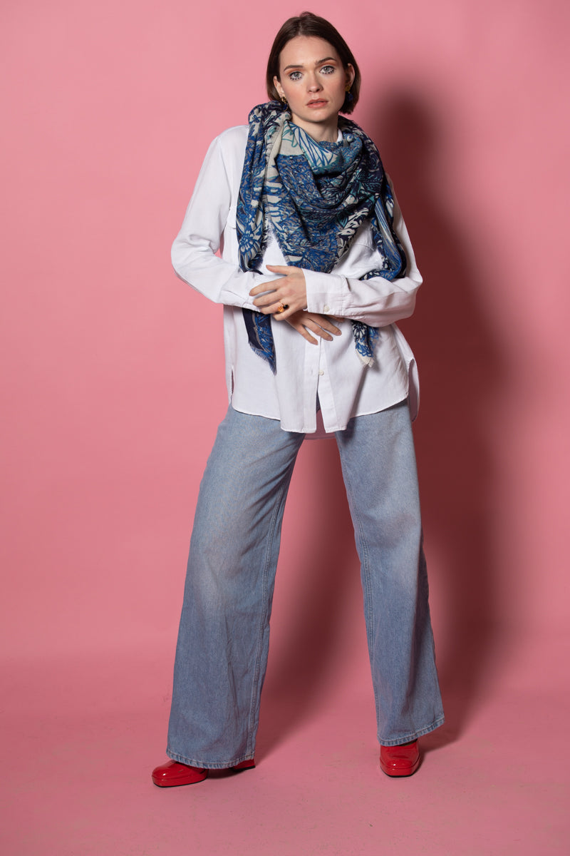 CARRE LAINE 140 - EVE BLEU