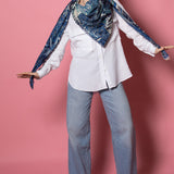 WOOL SCARF 140 - EVE BLUE