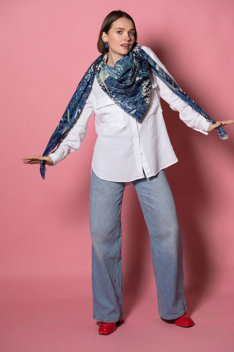 CARRE LAINE 140 - EVE BLEU