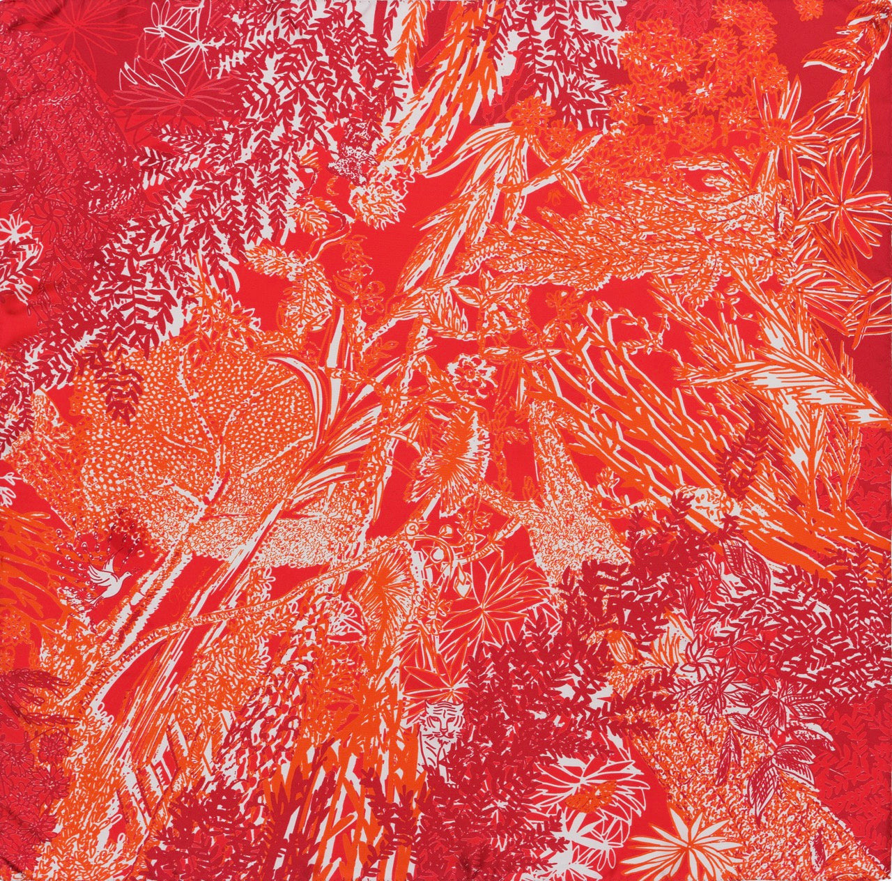 Carré En Soie 90X90 Petrusse Eve Feu | Foulard En Toile De Jouy 