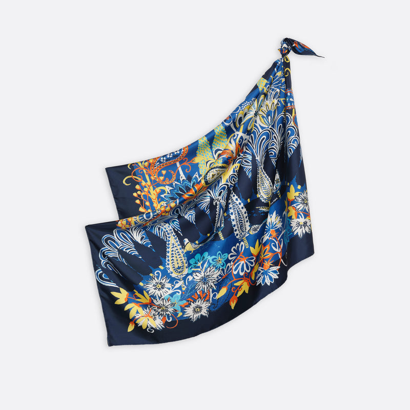 CARRE SOIE 105 - FANNY BLEU