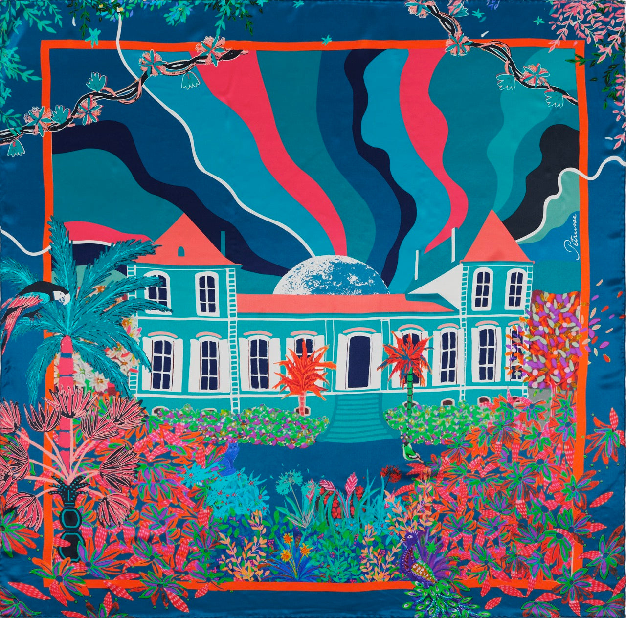 Petrusse Carre Soie 105 - Fantasy Emeraude