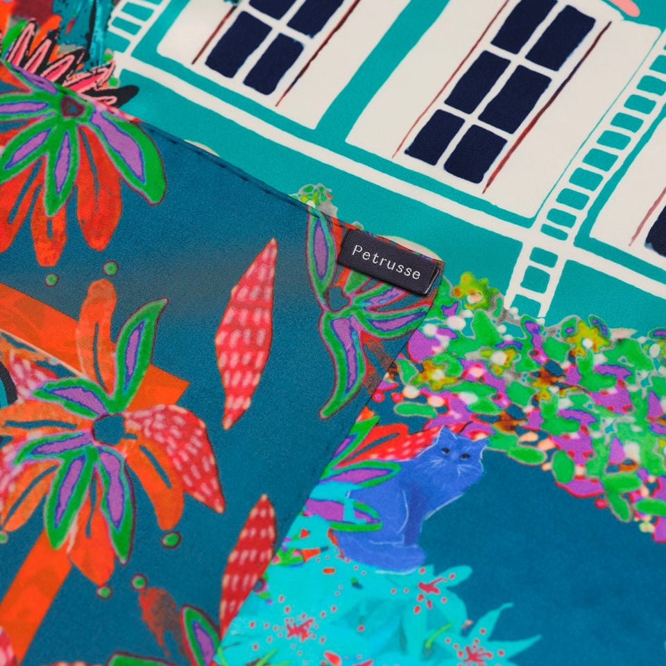 Petrusse Carre Soie 105 - Fantasy Emeraude