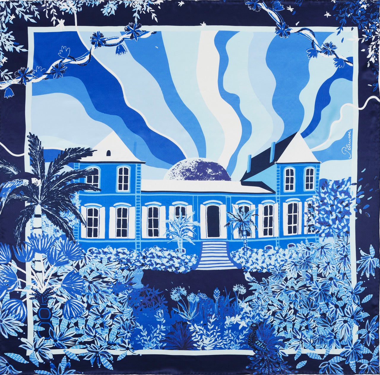 Petrusse Carre Soie 105 - Fantasy Navy