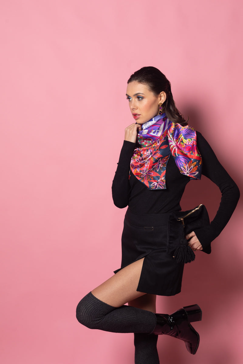 CARRE SOIE 105 - FANTASY NEON