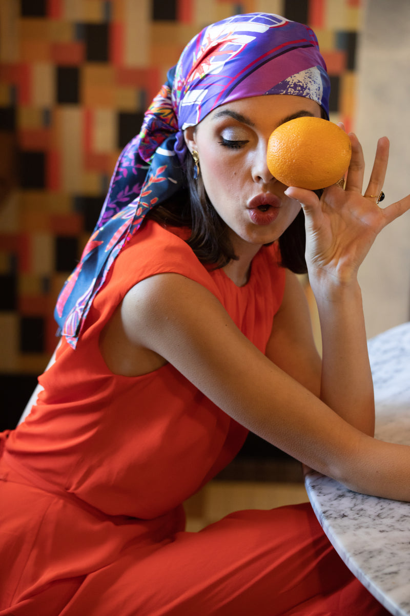 SILK SCARF 105 - FANTASY NEON