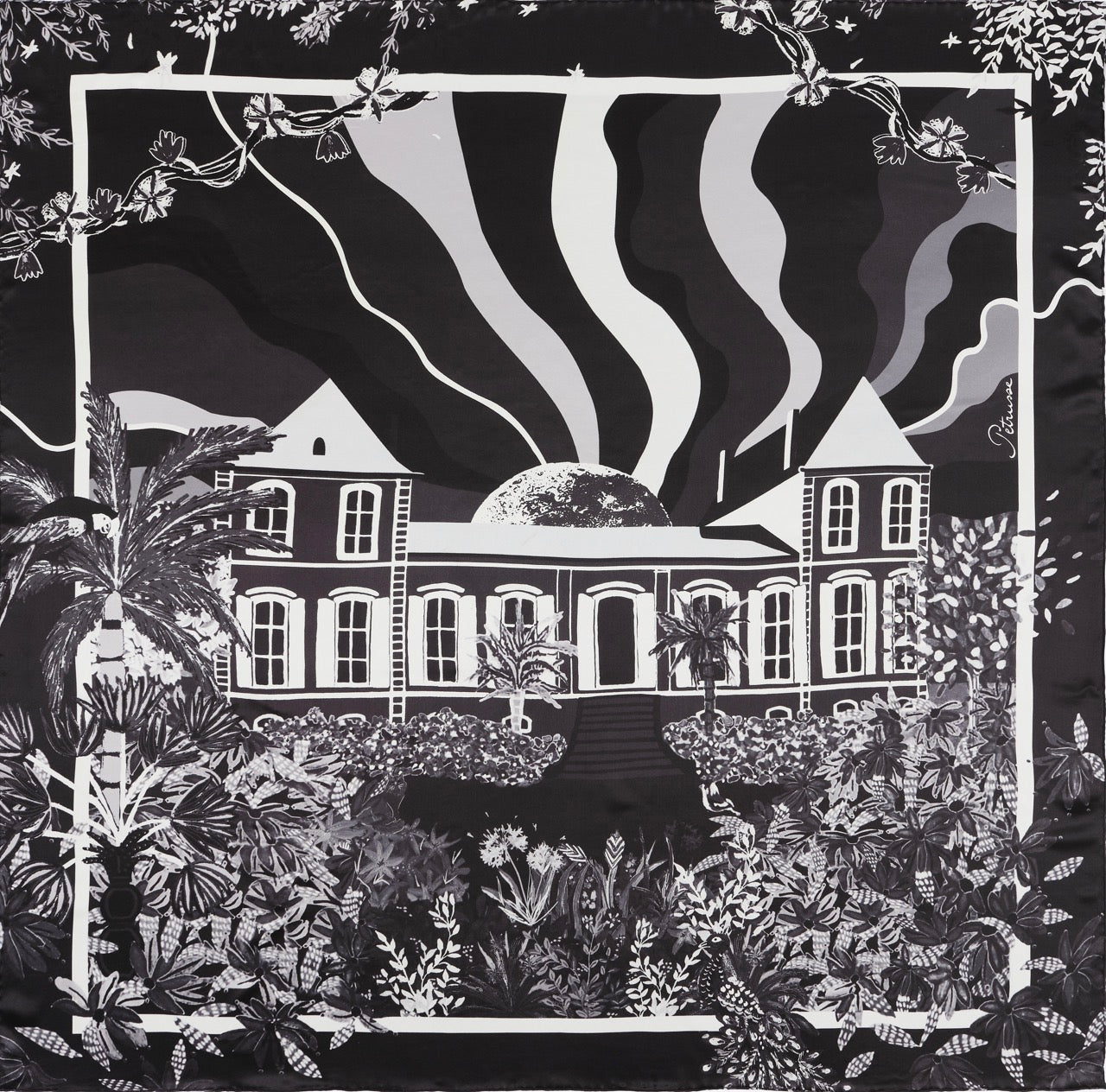 Petrusse Carre Soie 105 - Fantasy Noir