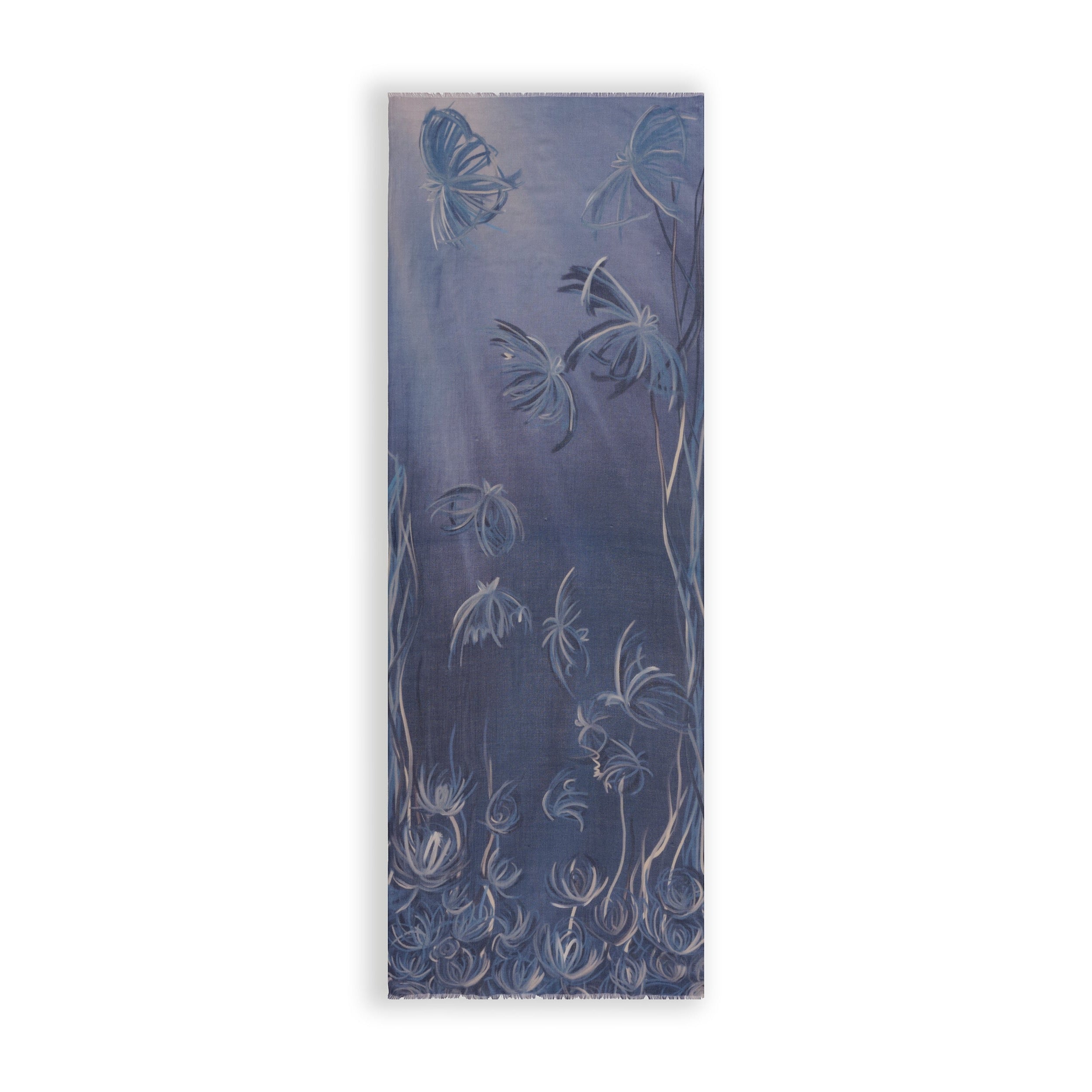 Petrusse Écharpe En Cachemire Flore Blue
