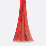 Petrusse  Écharpe En Cachemire Flore Rouge