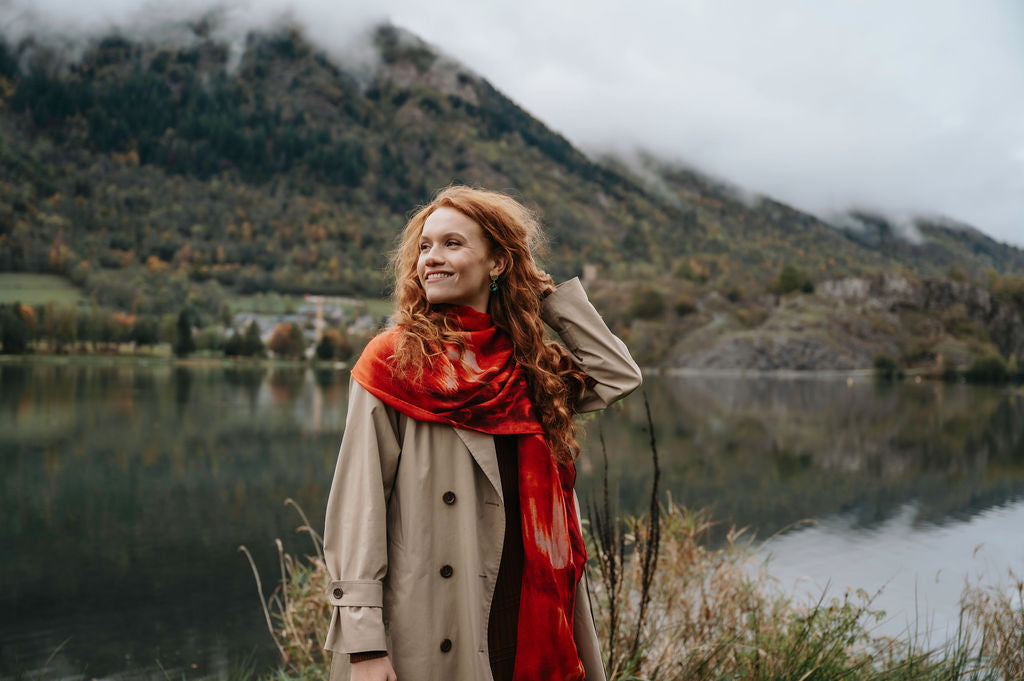 Écharpe En Laine | Petrusse Fougue Rouge Feu