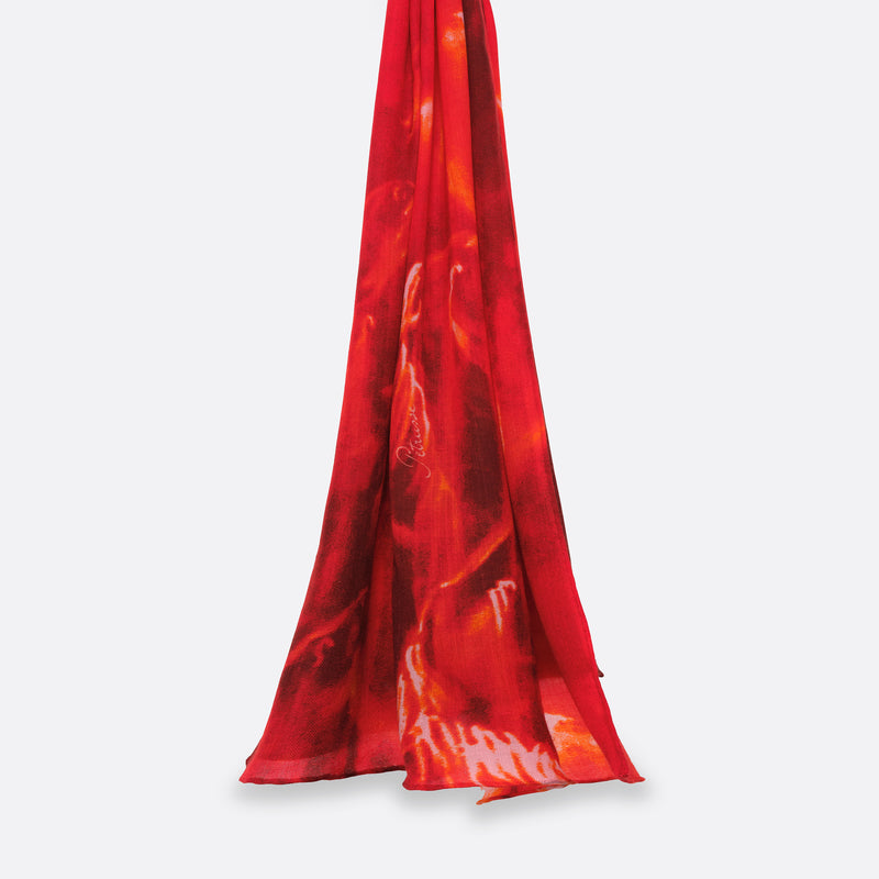Écharpe en laine | PETRUSSE FOUGUE ROUGE FEU