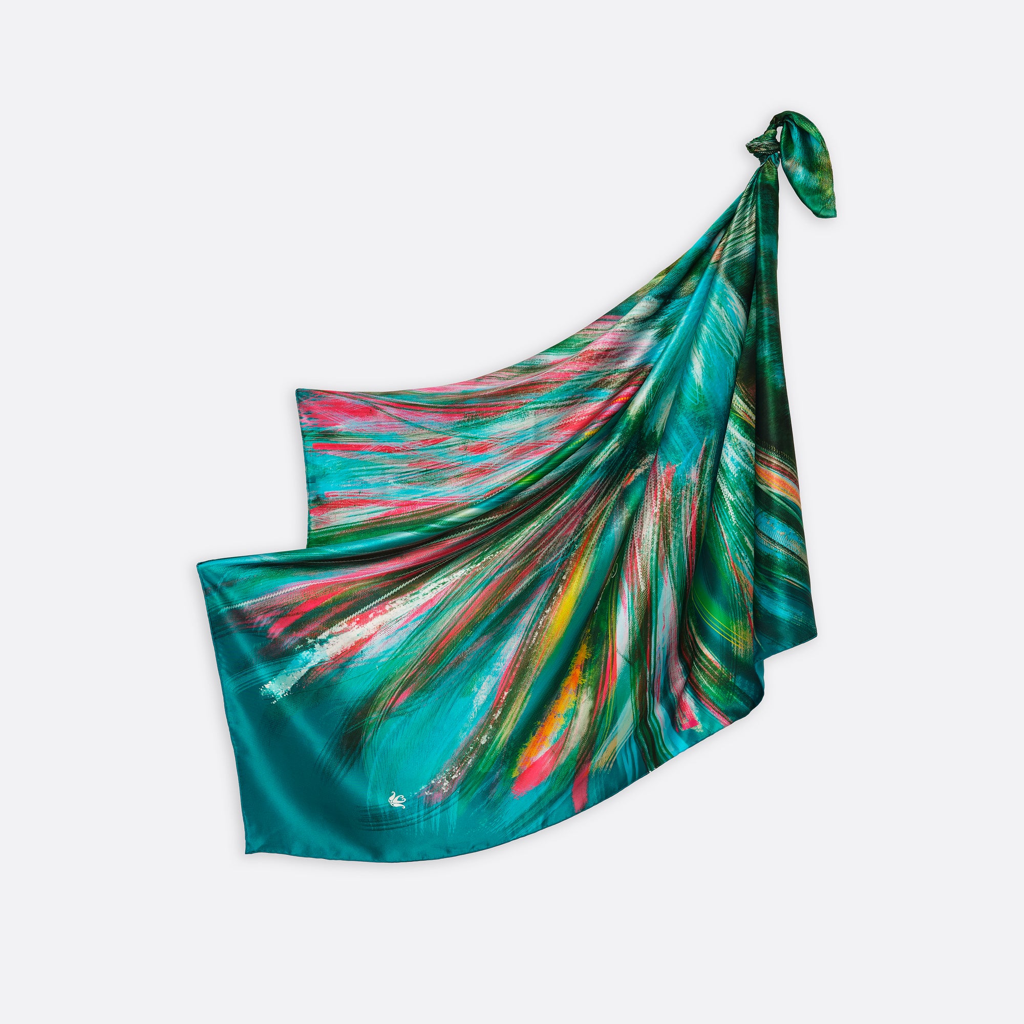 SILK SCARF 105 - FROUFROU EMERALD GREEN