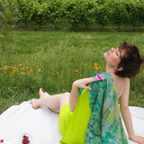 WOOL SQUARE SCARF 120 - GAIA GREEN