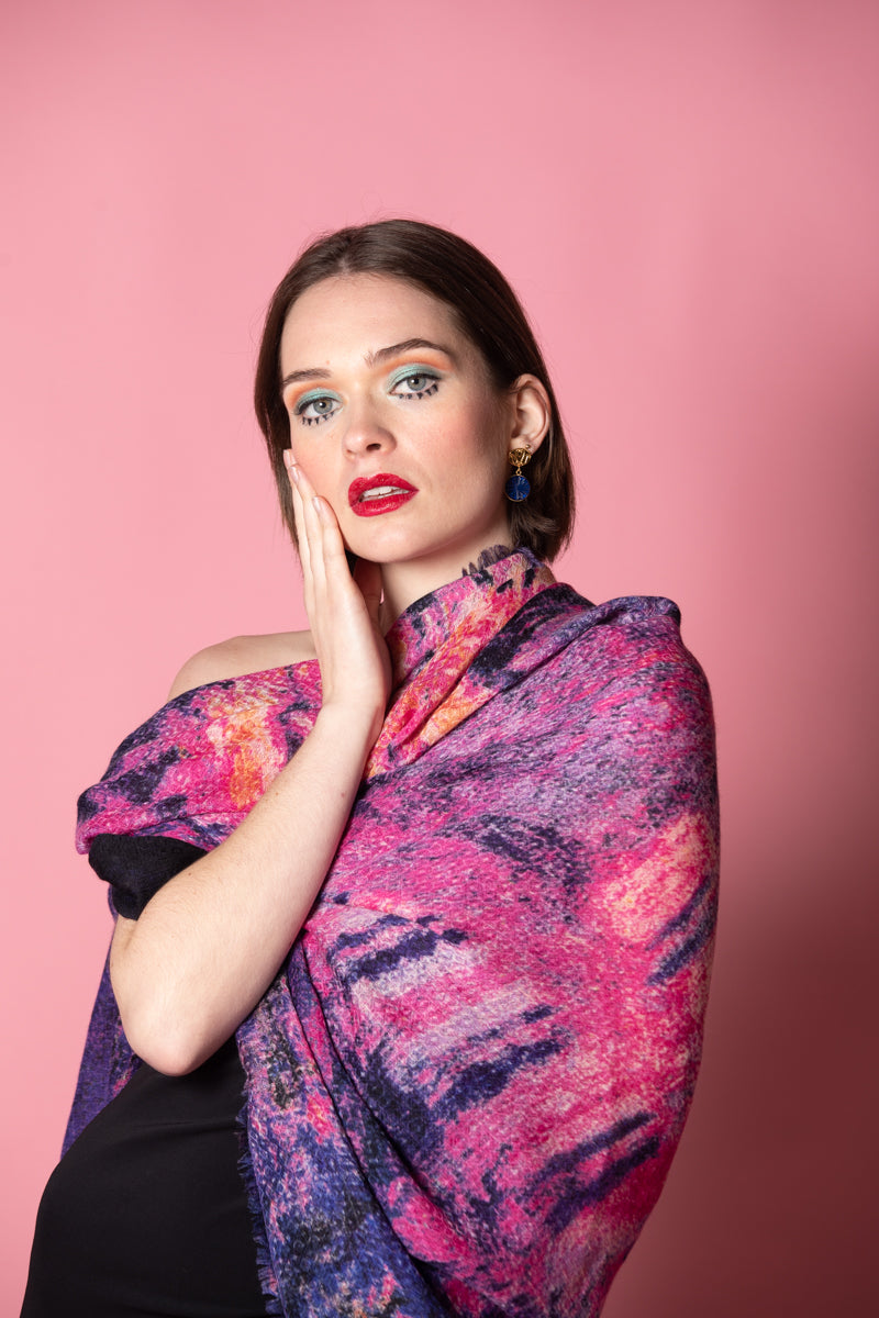 WOOL SCARF 120 - GAIA VIOLET