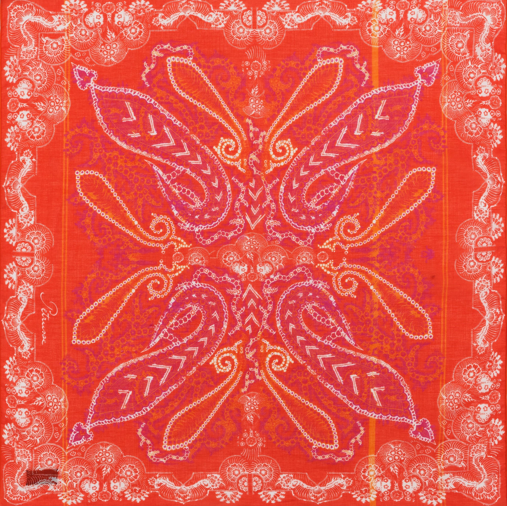 COTTON SQUARE SCARF 50 - IDA ORANGE