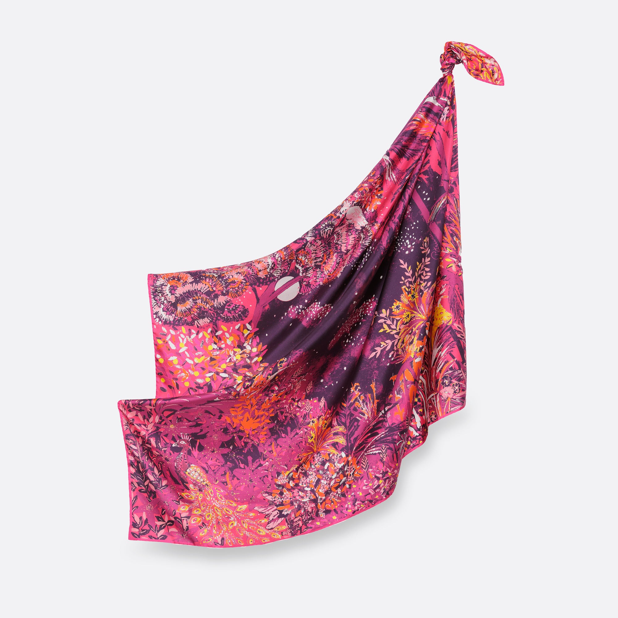 CARRE DE SOIE 105 PETRUSSE IDYLLE FUCHSIA