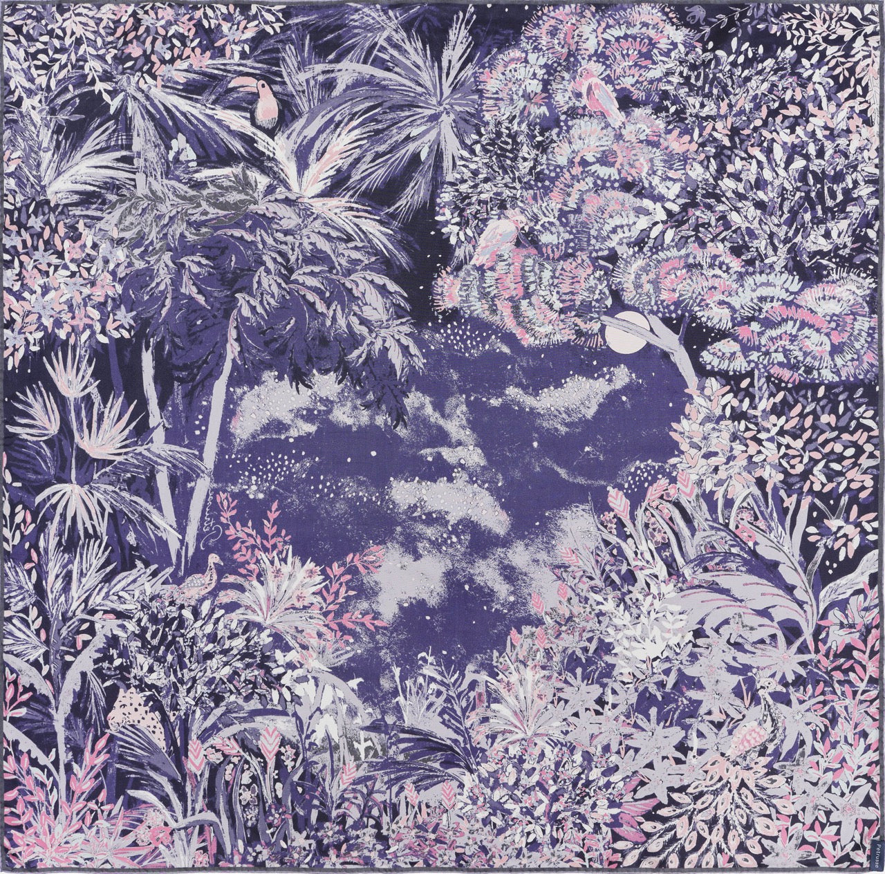 Carre De Soie 105 Petrusse Idylle Lilas