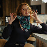Carre De Soie 105 Petrusse Idylle Turquoise