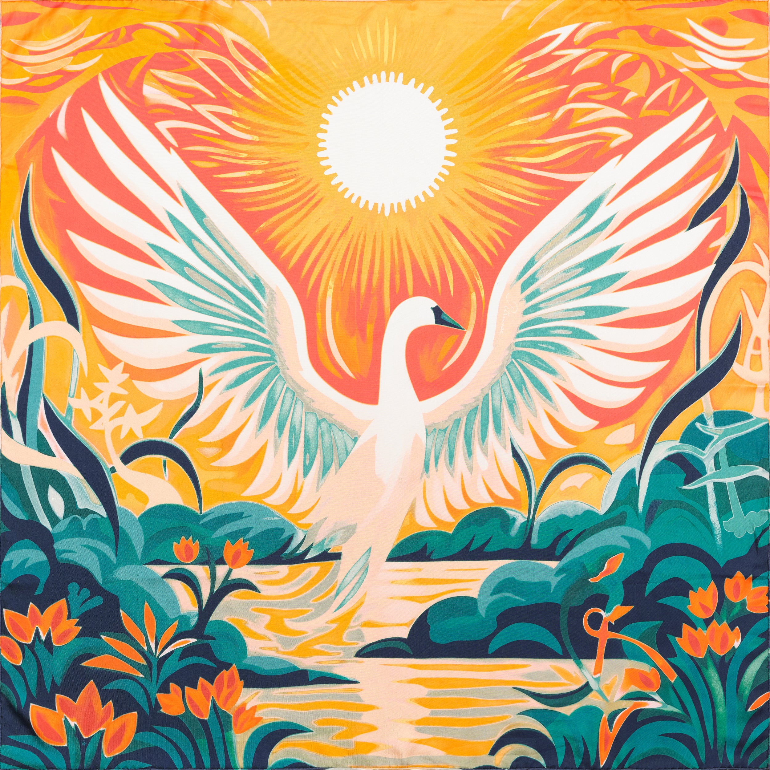 Petrusse Carre Soie 90 - Isadora Soie Orange