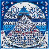 Petrusse Carre en Soie Iznik Bleu