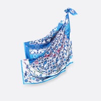 SILK SQUARE SCARF 90 - IZNIK BLUE